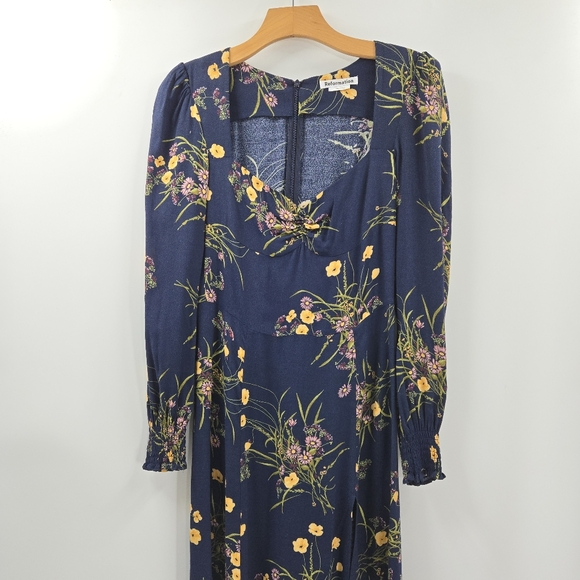 Reformation‎ Wallflower Dress Navy Floral Long Sleeve - Picture 6 of 16